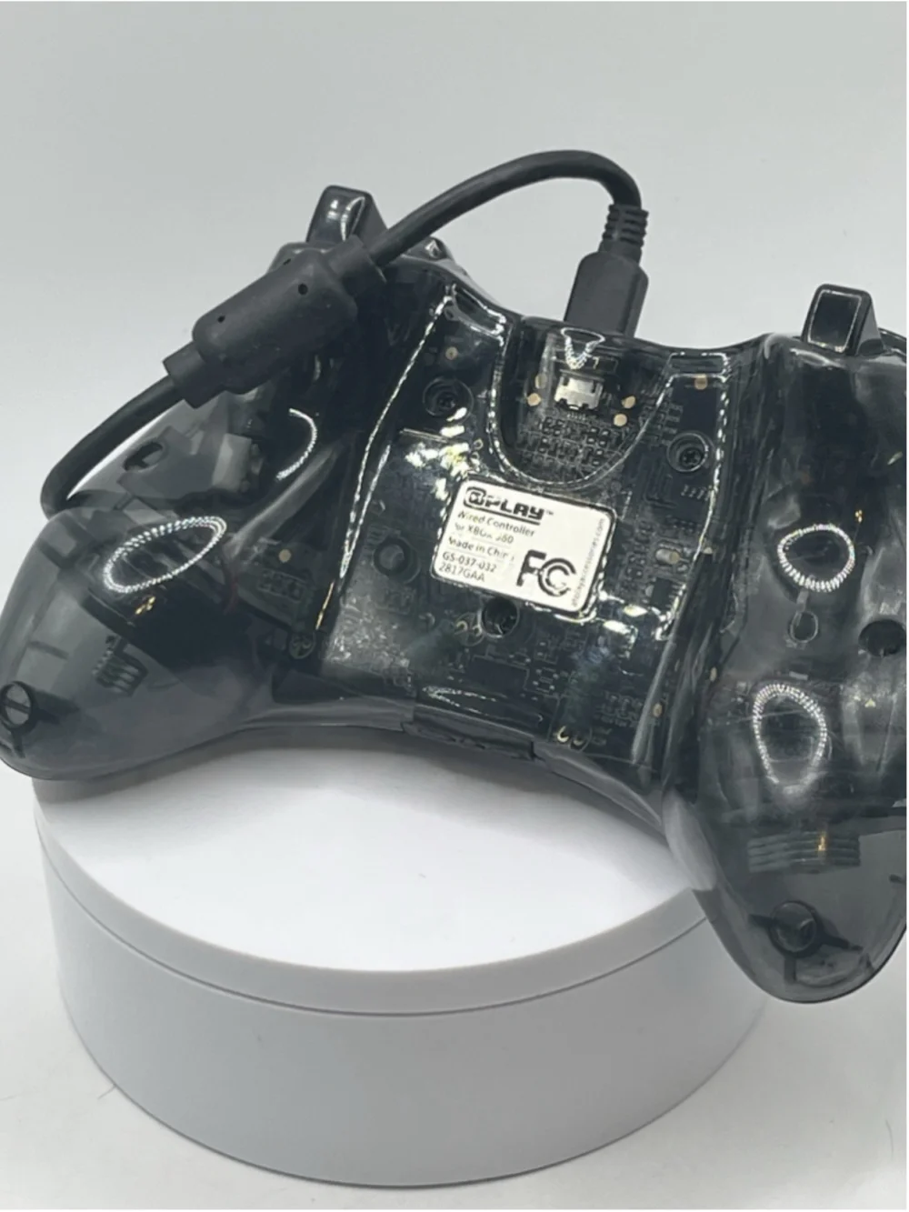 Play Gaming Wired Controller For XBOX 360 SMOKE CLEAR BLACK W/WIRE SEE ALL